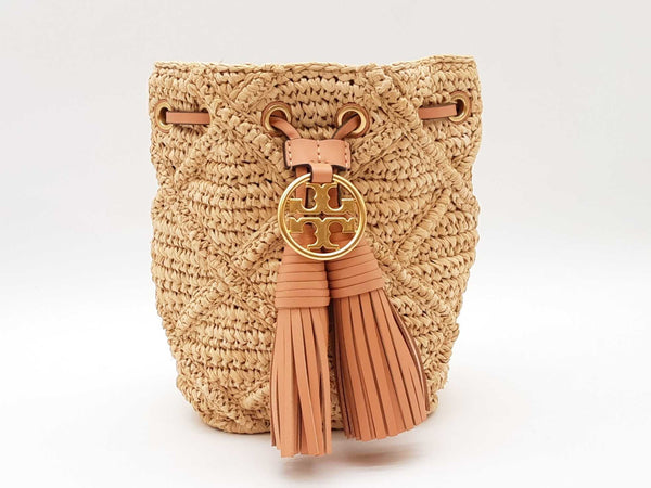 Tory Burch Fleming Soft Straw Mini Bucket Bag Sd1025rzde