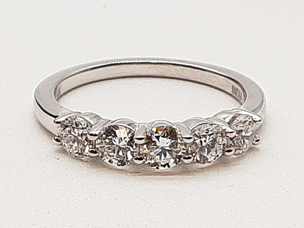 1.00 Cttw Lab Grown Diamonds 14k White Gold 2.2g Ring Size 7 Do0525wexde