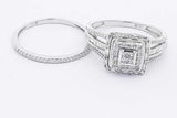 0.96cttw Diamond Wedding Set In 10k White Gold 3.7 Grams Size 6.75 Eb0226worsa