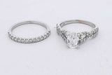 1.63cttw Diamond Wedding Set In 14k White Gold 4.7 Grams Size 6 Eb0826lxxzsa