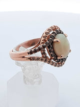 Le Vian Opal & Diamond 14k Strawberry Gold Ring 5.1 Grams Size 7 Fw0225wxzdu