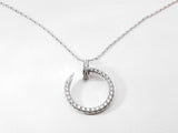 Cartier Juste Un Clou Pendant Necklace In 18k White Gold 5.7g Fw0526ocrxdu