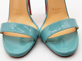 Christian Louboutin Loubi Queen Blue Patent Leather Heels Size 38 Eb0326oorde