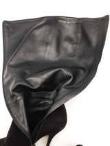 Gucci Vitello Vernice Soft Black Suede Knee High Boots Size Eu 36 Do0225rxde