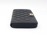 Chanel Boy Zip-around Long Wallet In Black Caviar Leather Fw0126wrzdu