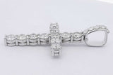 9.0cttw Diamond Cross Pendant In 14k White Gold 17.8 Grams Eb0726ixxzsa