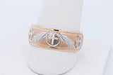 14k Yellow Gold Cross Engraved Wedding Band 7.7 Grams Size 10.5 Eb0626rxzde