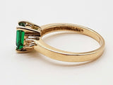 Synthetic Emerald 14k Yellow Gold 3.2g Ring Size 7.25 Do0626oexde