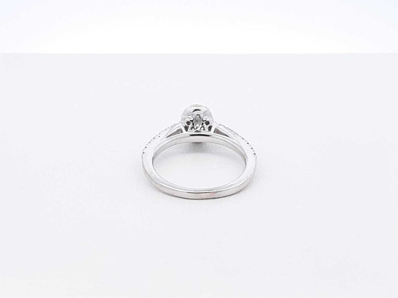 0.41 Cttw Diamond & 14k White Gold Halo Ring 2.7 Grams Size 4 Fw0625oxzdu