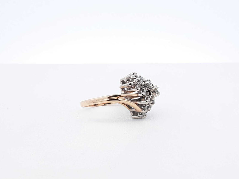 0.64 Ctw Diamond & 14k Yellow Gold Waterfall Ring 4.7 Gram Size 4.25 Fw0725wzxdu