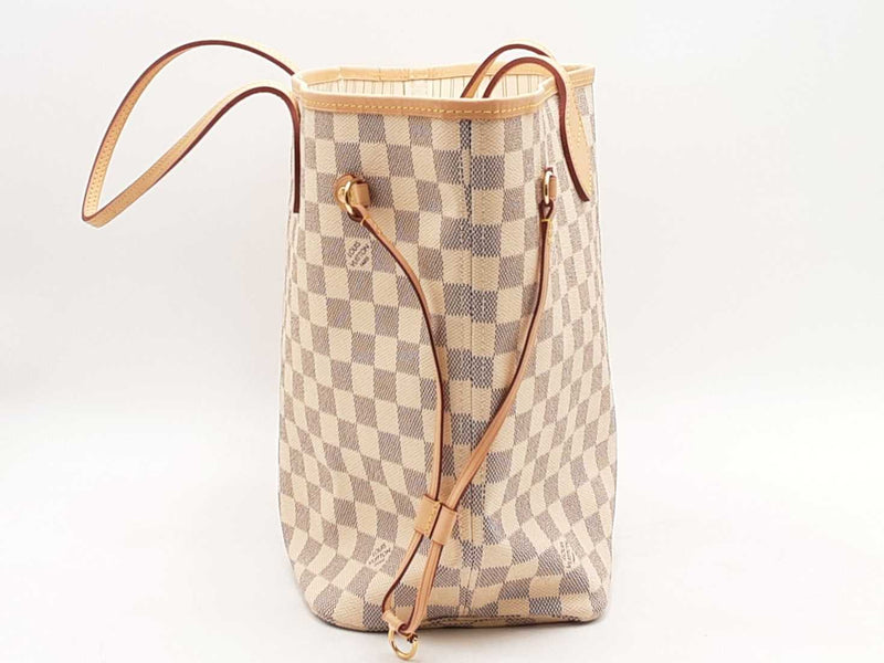 Louis Vuitton Neverfull Mm Damier Azur Handbag With Pochette Aa0625czxsa
