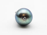 Green Iridescent Pearl Diamond 14k White Gold 1.3g Pendant Do0126lrxde