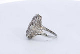 18k White Gold Filigree Ring Size 6.5 4.6 Grams Eb0424lixsa