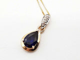 Sythentic Blue Sapphire 14k Two Tone Gold 2.7g Pendant Chain 19 In Do0326lixde