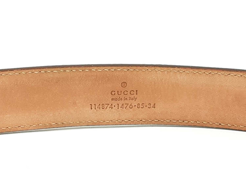 Gucci Interlocking G Buckle With Gg Supreme Canvas Belt Size 85|34 Fw0725izdu