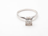 14k White Gold 2.3g 0.97 Carat Princess Cut Diamond Solitaire Do0524sxzde