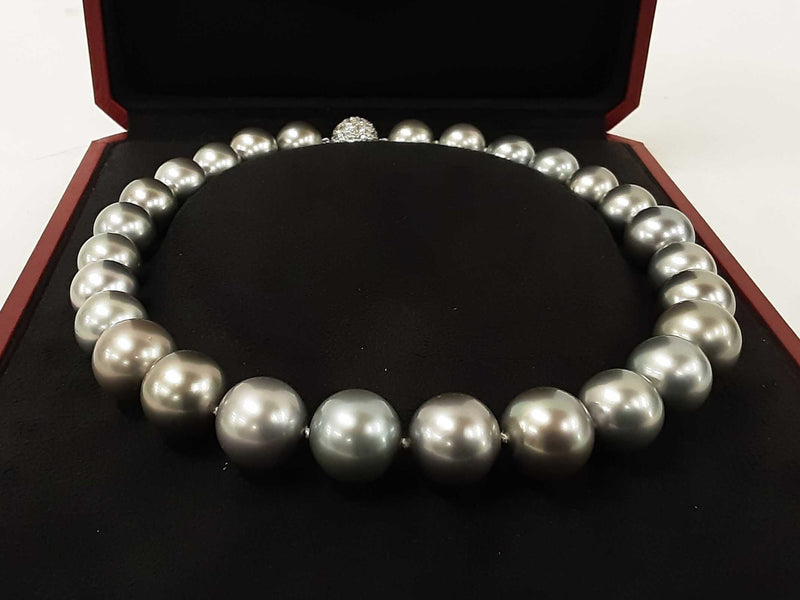 Cartier Tahitian Grey Pearl Platinum Diamond Necklace Doprxzxde 144020003681