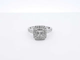 1.32 Cttw Diamond & 14k White Gold Double Halo Ring 4.1 Gram Sz 6.75 Fw0725pzxdu