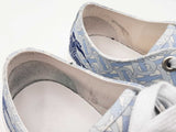 Burberry Equestrian Knight Sneakers In White & Blue Canvas Size 10.5 Fw0926wxzdu