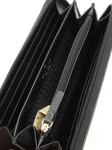 Kate Spade Greta Court Glitter Neda Wallet In Black Crosshatched Pvc Fw1025wxdu