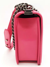 Chanel Boy Bag Hot Pink Quilted Lambskin Leather Shoulder Bag Do0925wxzxde
