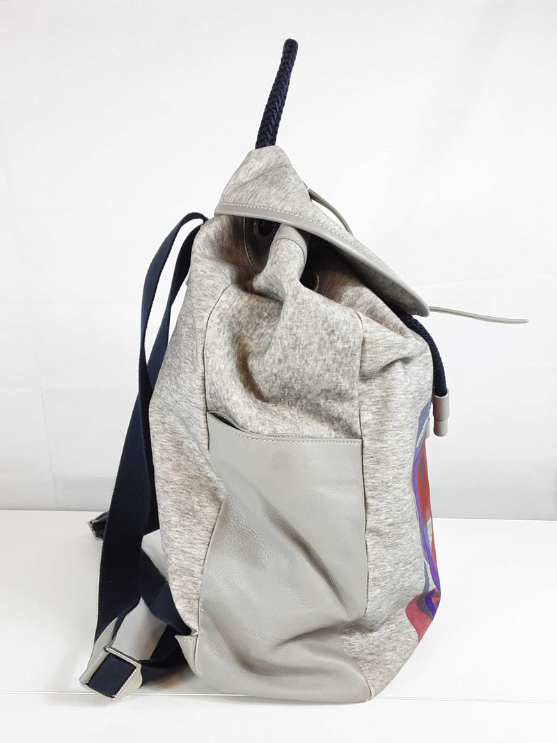 Alexander Mcqueen Multicolored Skull Gray Canvas Backpack Sd0925wrzde