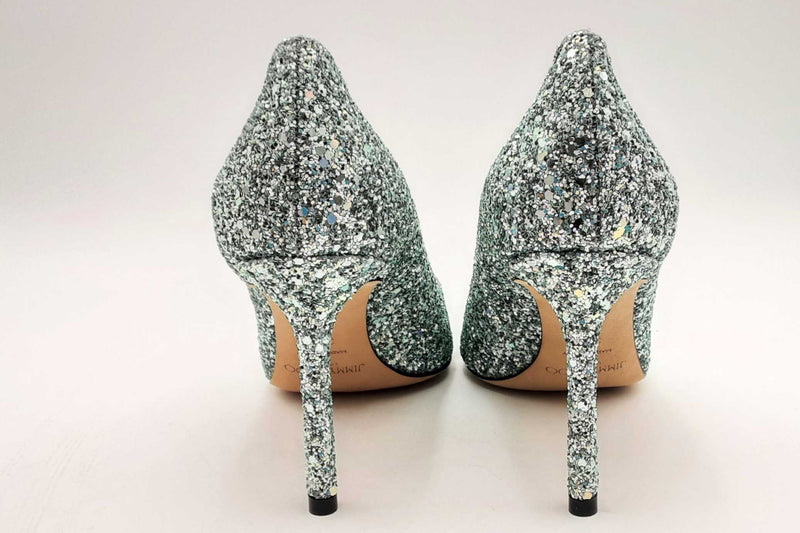 Jimmy Choo Miami Mint Glitter Romy Size 37.5 Eb0823lcrsa