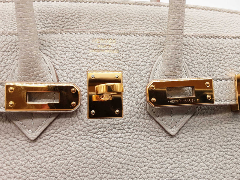 Hermes Birkin 25 Gris Neve Gray Togo Gold Hardware Handbag Do0725lirxzde
