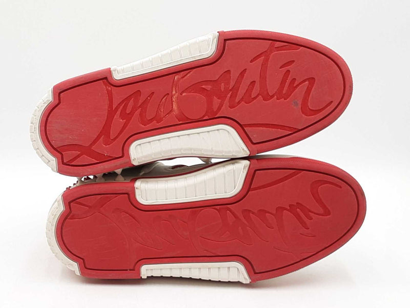Christian Louboutin Astroloubi White Leather Sneakers Size Eu 45 Fw026467lrxdu