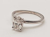 1.17 Carat Oval Brilliant Lab Grown Diamond 14k White Gold 2.1g Ring Size 6.5