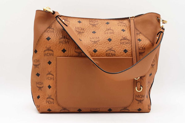 Mcm Klara Visetos Klara Hobo Cognac Shoulder Bag Sd1124lrzdu
