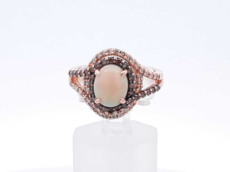 Le Vian Opal & Diamond 14k Strawberry Gold Ring 5.1 Grams Size 7 Fw0225wxzdu