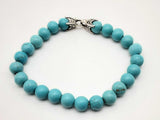 David Yurman 0.925 Silver 24.9g Turquoise Bead Bracelet 7.5 In Do1024loxde