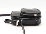 Gucci Tennis Mini Double Zip Messenger Bag In Embossed Black Leather Fw1125wrzdu