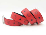 Mcm Shiny Cobalt M Buckle & Claus Reversible Belt In Candy Red Fw0524lxzdu