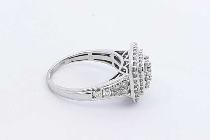 1.48ctw Diamond Ring In 10k White Gold 4.4 Grams Size 7 Eb1025oprdu