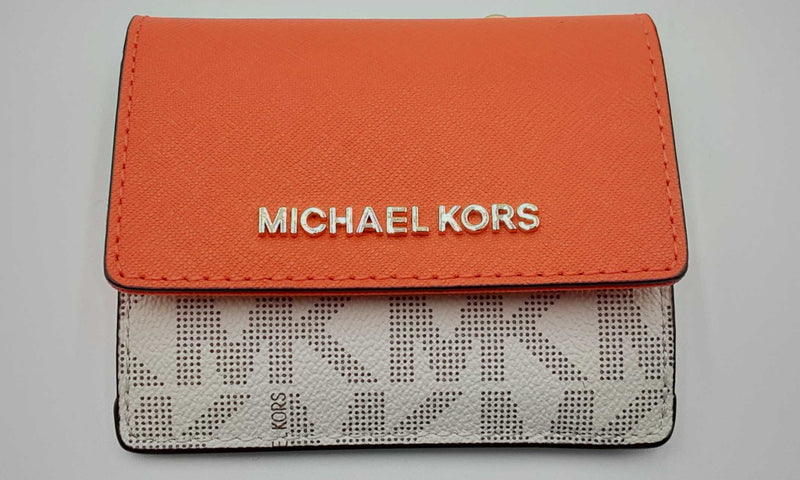 Orange michael kors wallet hotsell