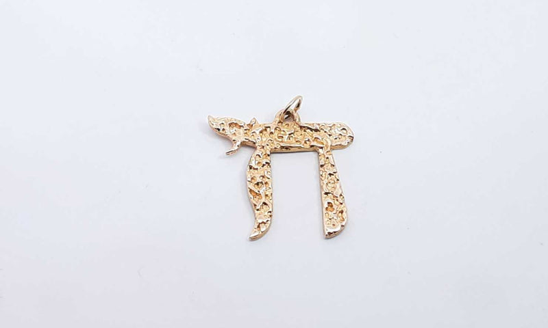 14k Yellow Gold Chai Charm Pendant Hs1223exsa