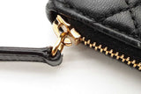 Versace Quilted Black Leather Zip Around Wallet Eb0826lorde
