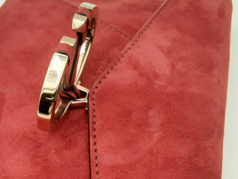 Valentino Garavani Red Suede Envelope Clutch Crossbody Eb0425lcrsa