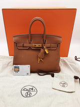 Hermes Birkin 25cm Gold Brown Togo Gold Hardware Handbag Do0626lrxzxde