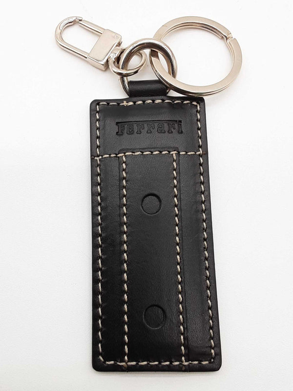 Ferrari Black Leather Keychain Do0825rxde