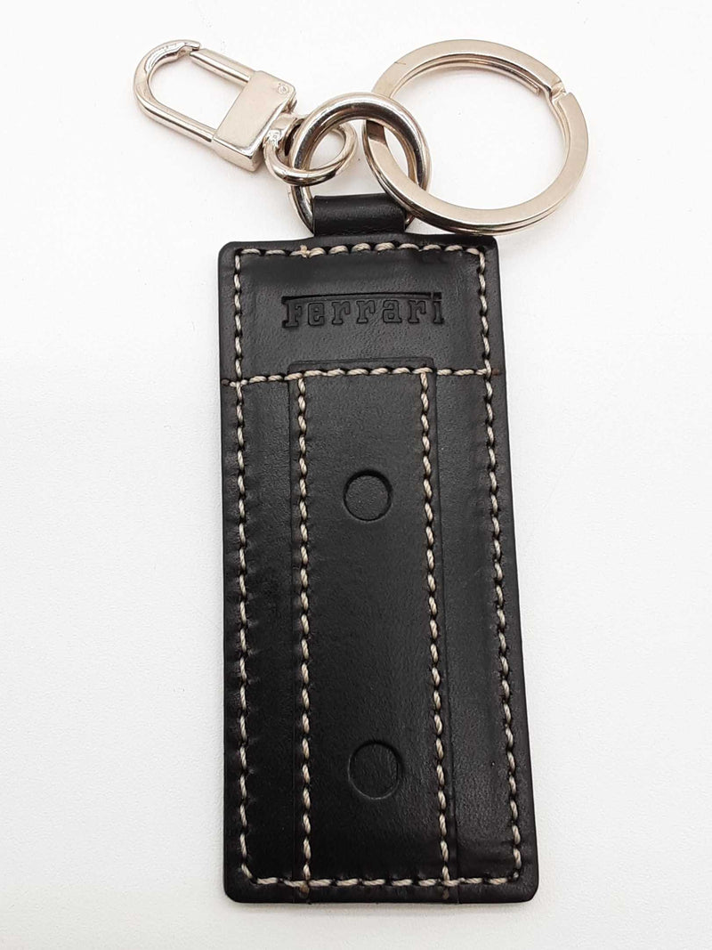 Ferrari Black Leather Keychain Do0825rxde