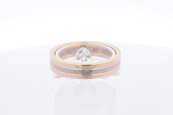 Cartier Vendome Louis Cartier 18k Tricolor Gold Wedding Ring 7.5 Grams Size 61 Eb0425exzsa