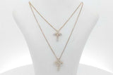 18k Gold Diamond Double Layered Cross Pendant Necklace 3.6g 15.5 In Eb1026pxzsa