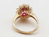 Red And White Czs 14k Yellow Gold 4.3g Starburst Ring Size 5.5 Do0726owxde