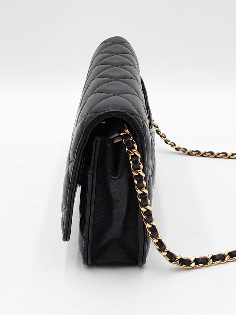 Chanel Classic Wallet On Chain Black Lambskin Shoulder Bag Fw1224lrxzdu