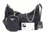 Prada Re-edition 2005 Shoulder Bag In Navy Blue Re-nylon Fw0726plzdu