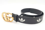 Gucci X Adidas Marmont Leather Belt With Double G Buckle Size 75/30 Eb0526loxsa
