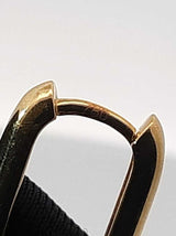 18k Yellow Gold Soft Rectangle Hoop Earrings 3.3 Grams Fw0826orxdu